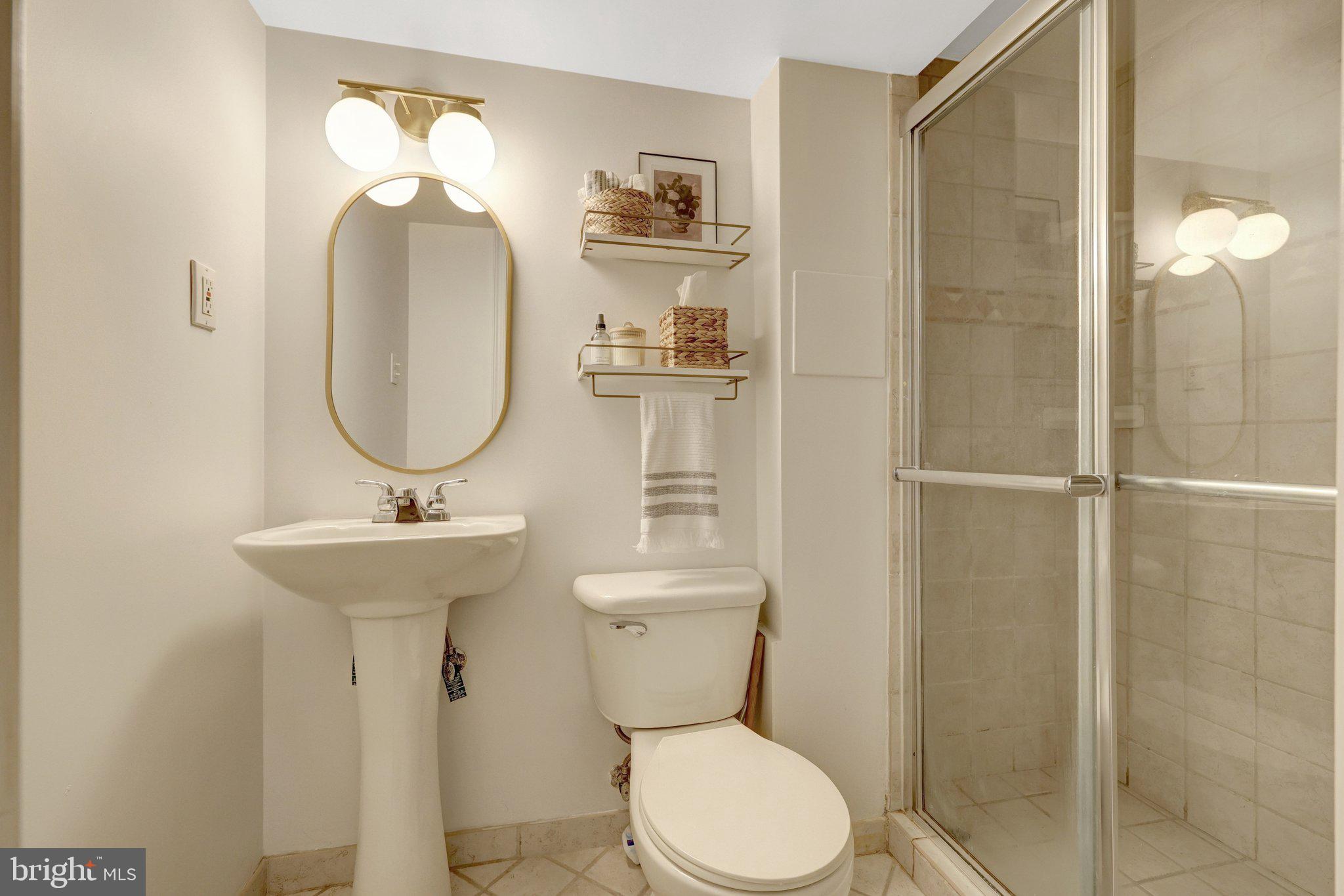 4132 Addison Road Fairfax, VA 22030 - Photo 40 of 58 a bathroom with a toilet a sink and a mirror
