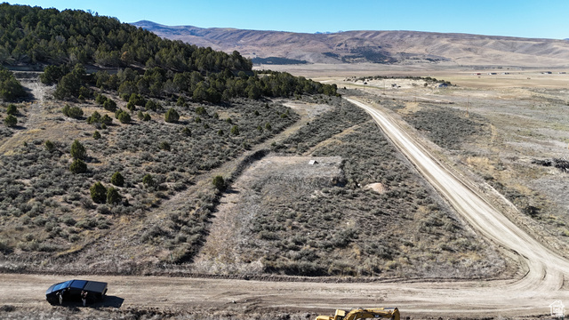 Aerial view of sparsely populated area featuring mountains