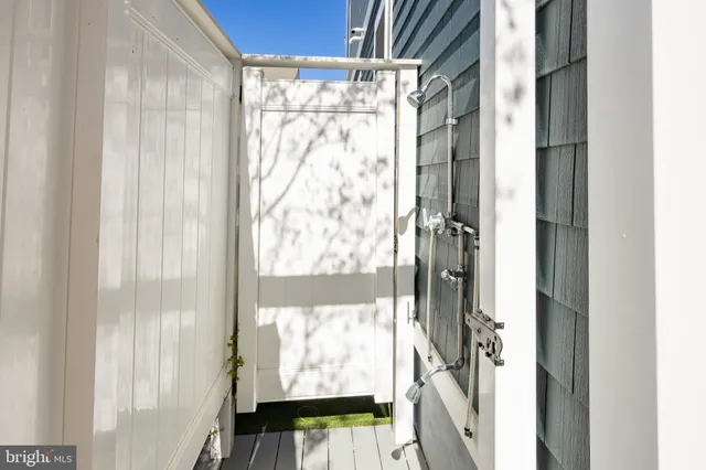 a view of a glass door with a glass door