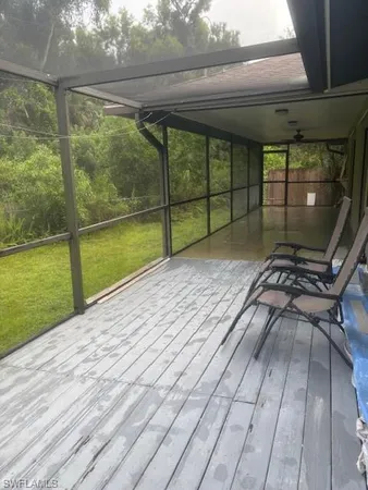 a view of a wooden deck