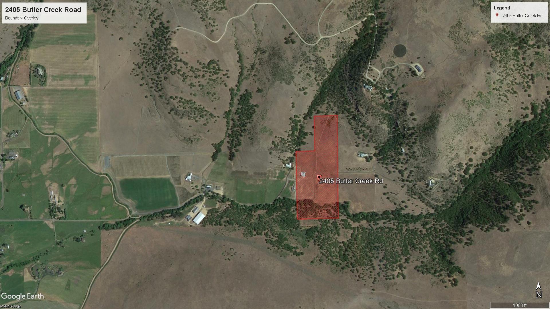 2405 Butler Creek Road Ashland, OR 97520 - Photo 6 of 12 Google Earth - Zoomed out Boundary Overl