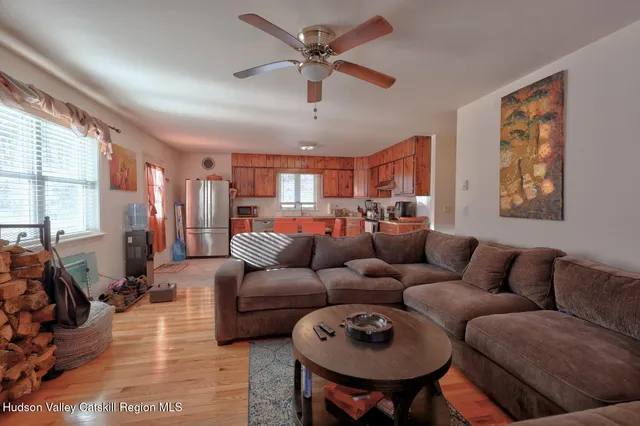 a bathroom with a sink vanity and a mirror