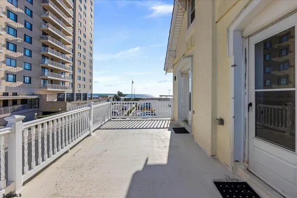 a view of a terrace with sitting area