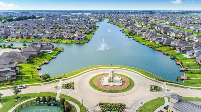 a view of a city with furniture