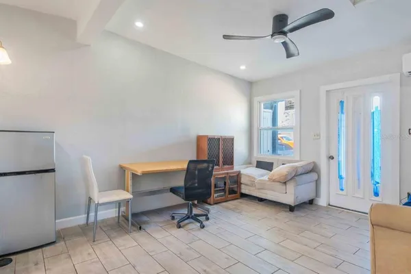 a living room with furniture