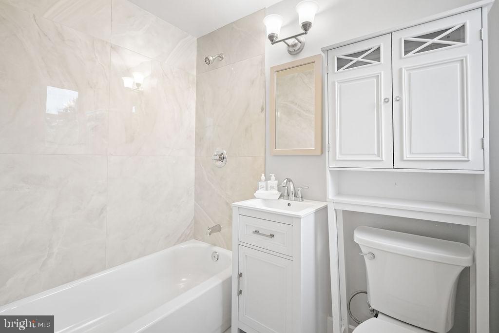 13 Ridge Road Greenbelt, MD 20770 - Photo 12 of 32 a bathroom with a sink a toilet and a bathtub