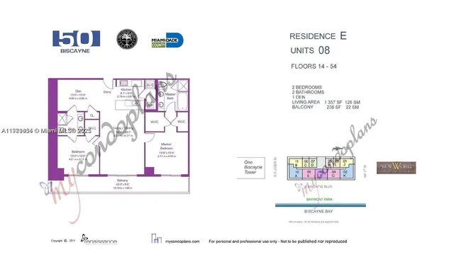 $749,000 | 50 Biscayne Boulevard, Unit 2808, Miami, FL 33132