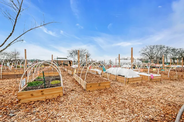 an outdoor space with patio