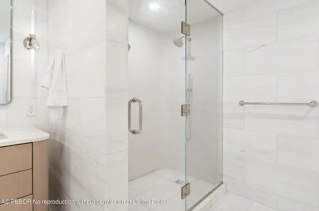 a bathroom with a shower