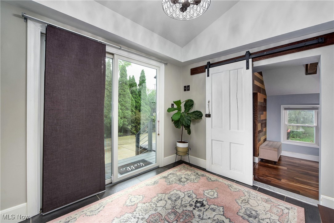 456 Clague Road Bay Village, OH 44140 - Photo 11 of 28 Breezeway/Mud Room with vaulted ceilings and slate flooring.