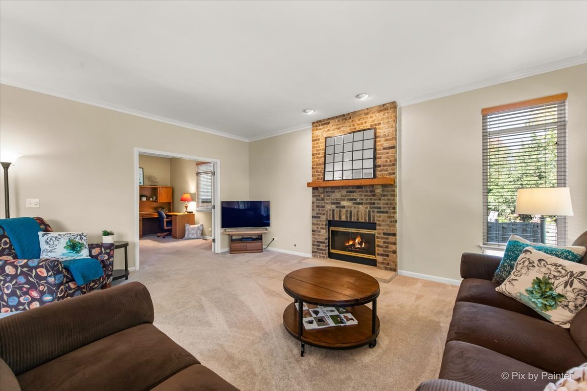 210 Ellis Road Lake In The Hills, IL 60156 - Photo 11 of 57 a living room with furniture and a fireplace
