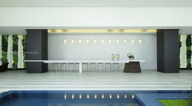 a picture of a bench in front of a gate