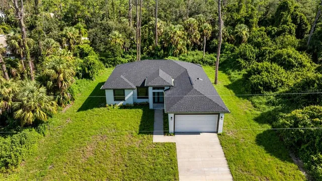 an aerial view of a house