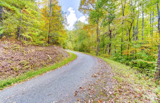 a bathroom with a small yard