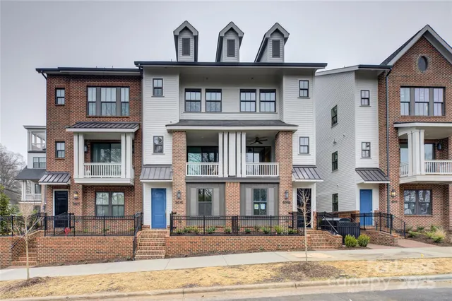 a front view of a building with street