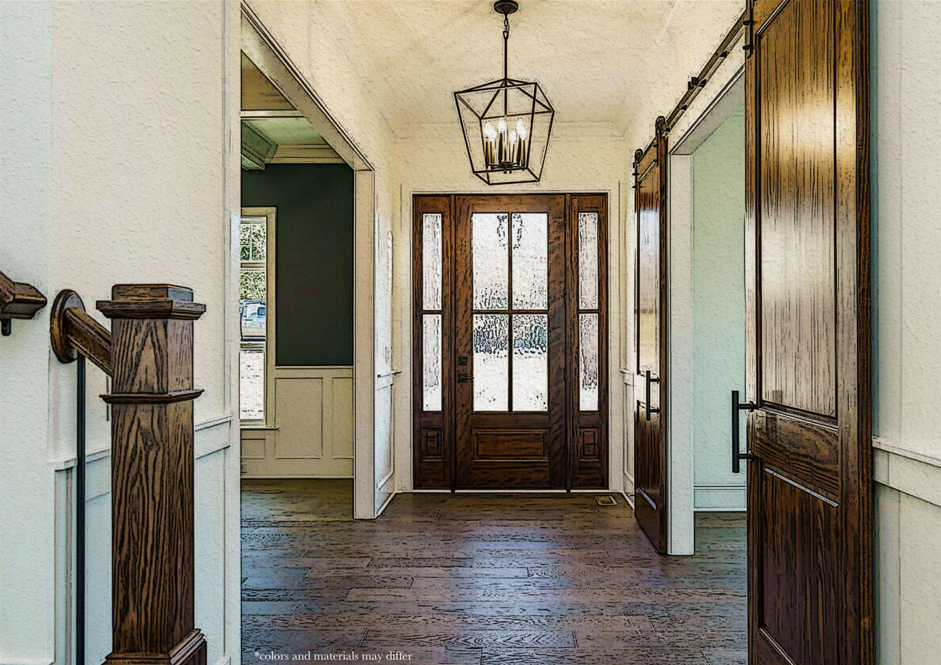 5406 Garrett Road Durham, NC 27707 - Photo 2 of 10 a view of entryway and hall with wooden floor