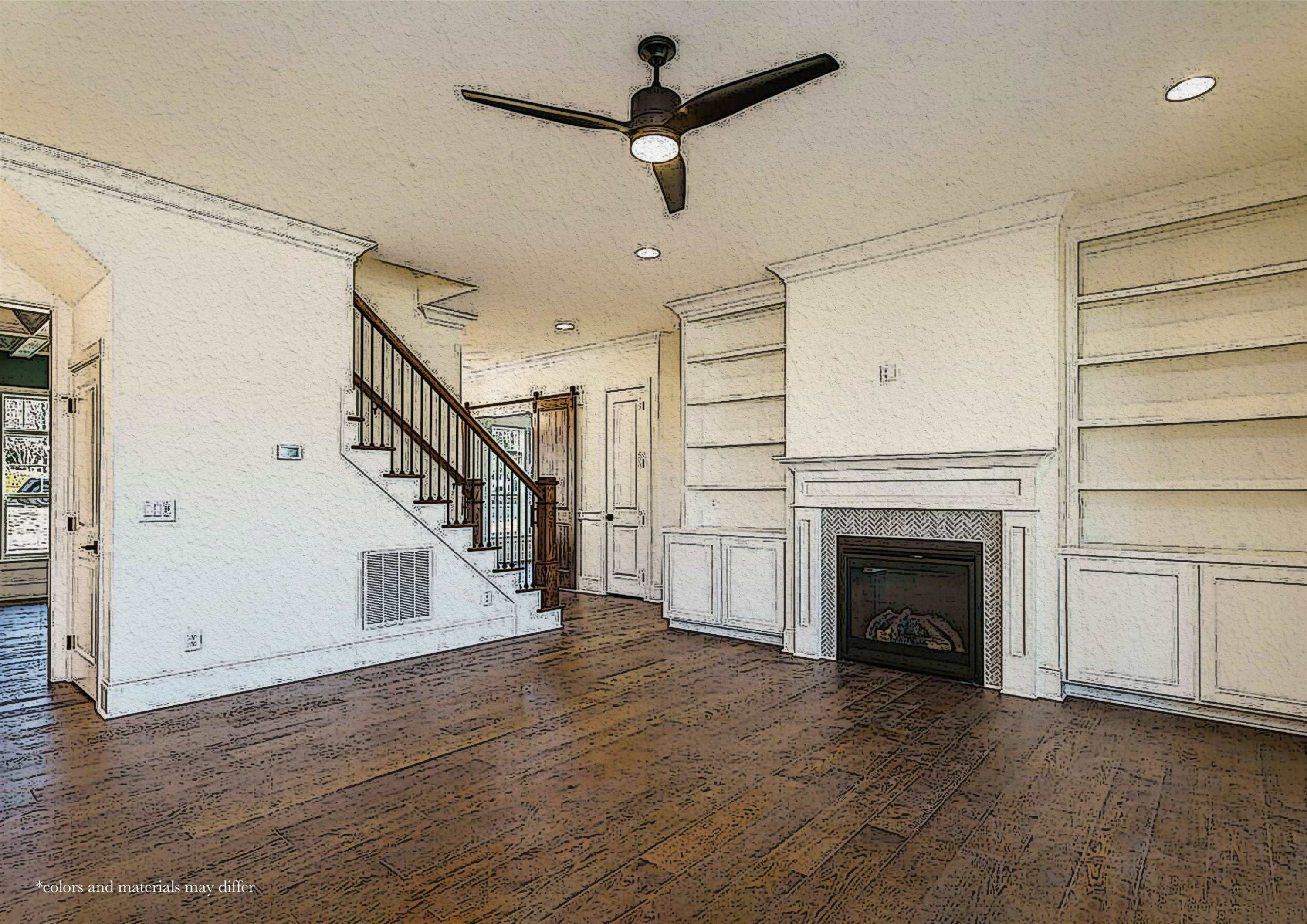 5406 Garrett Road Durham, NC 27707 - Photo 3 of 10 a view of an empty room with wooden floor fireplace and a window