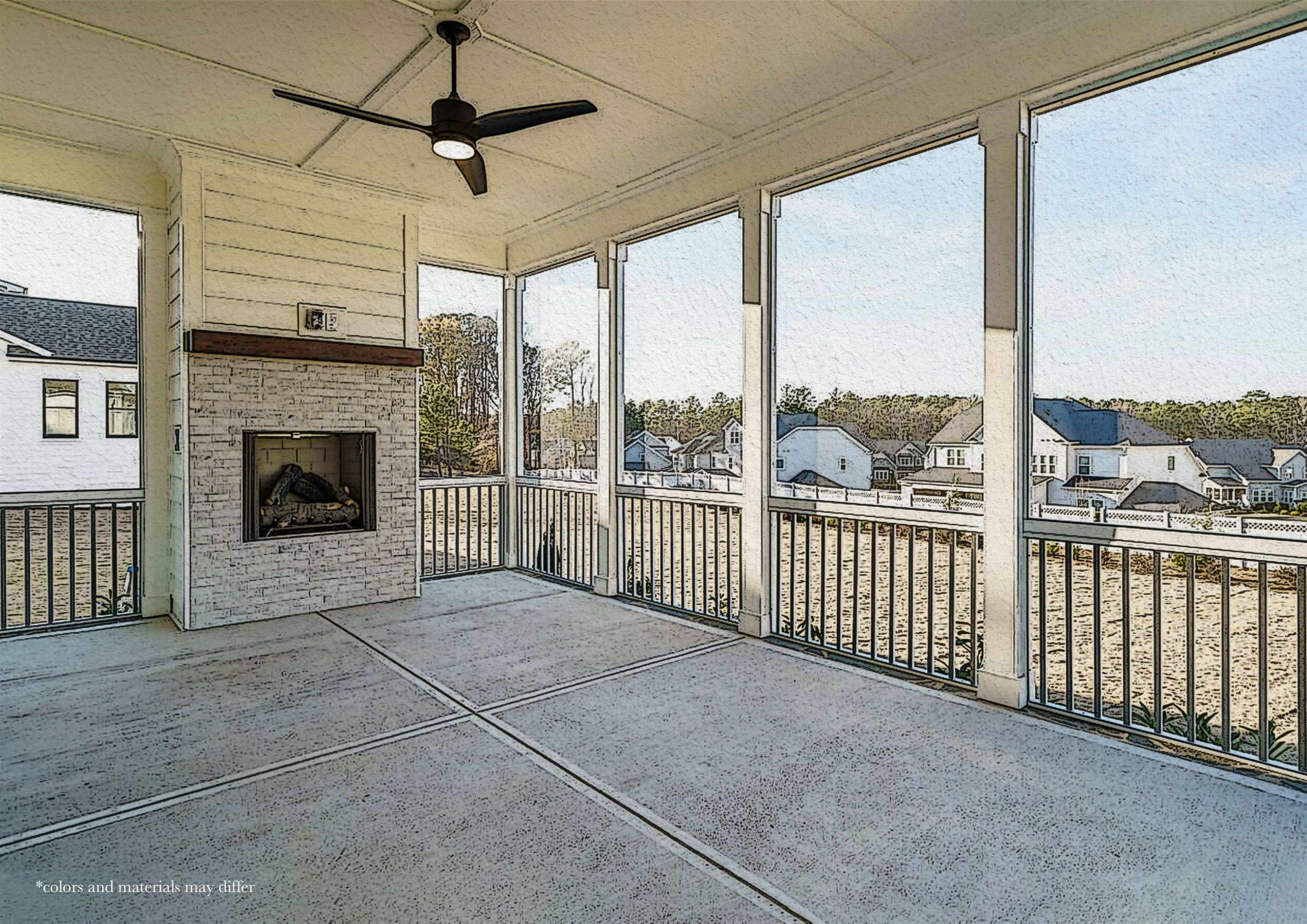 5406 Garrett Road Durham, NC 27707 - Photo 6 of 10 a view of a room with wooden floor a ceiling fan and windows