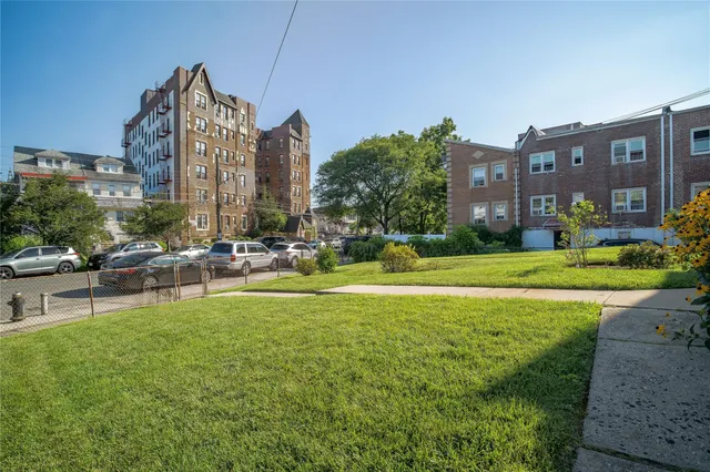a building view with a outdoor space