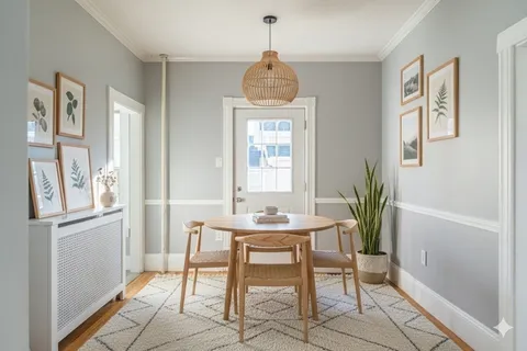 a view of an empty room with glass door