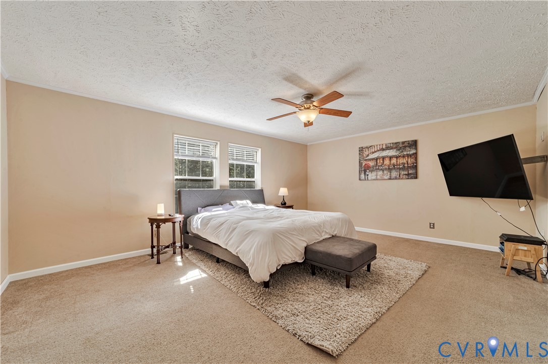 16255 Gun Barrel Road Montpelier, VA 23192 - Photo 16 of 47 Carpeted bedroom featuring a textured ceiling, a c