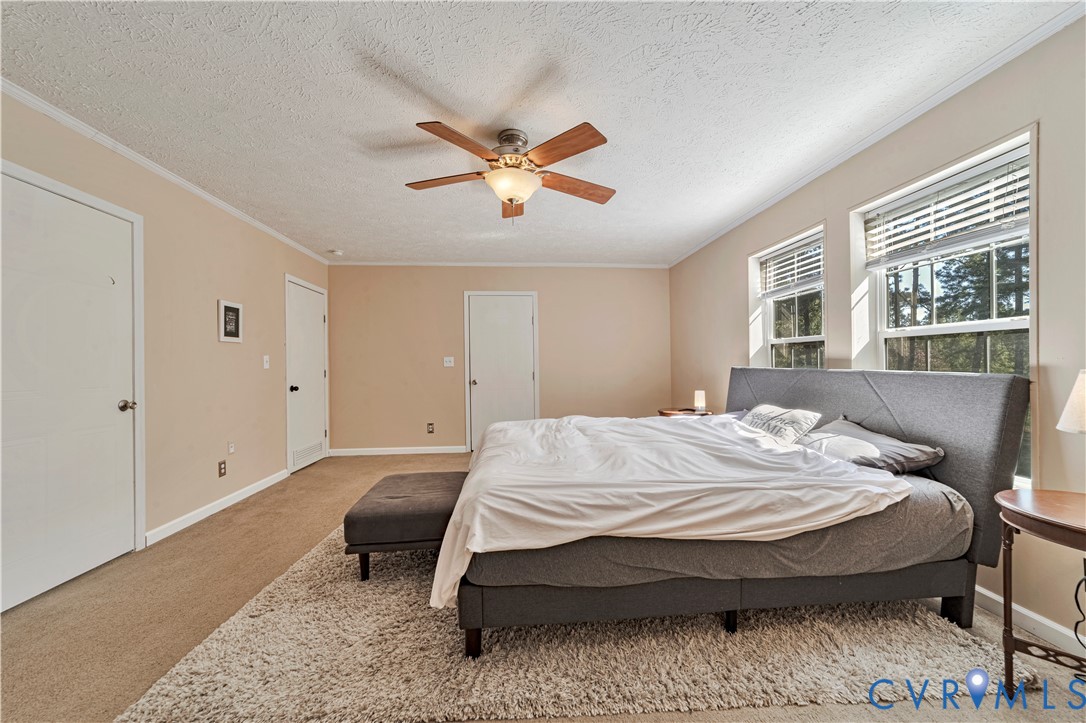 16255 Gun Barrel Road Montpelier, VA 23192 - Photo 18 of 47 Carpeted bedroom featuring a textured ceiling, a c