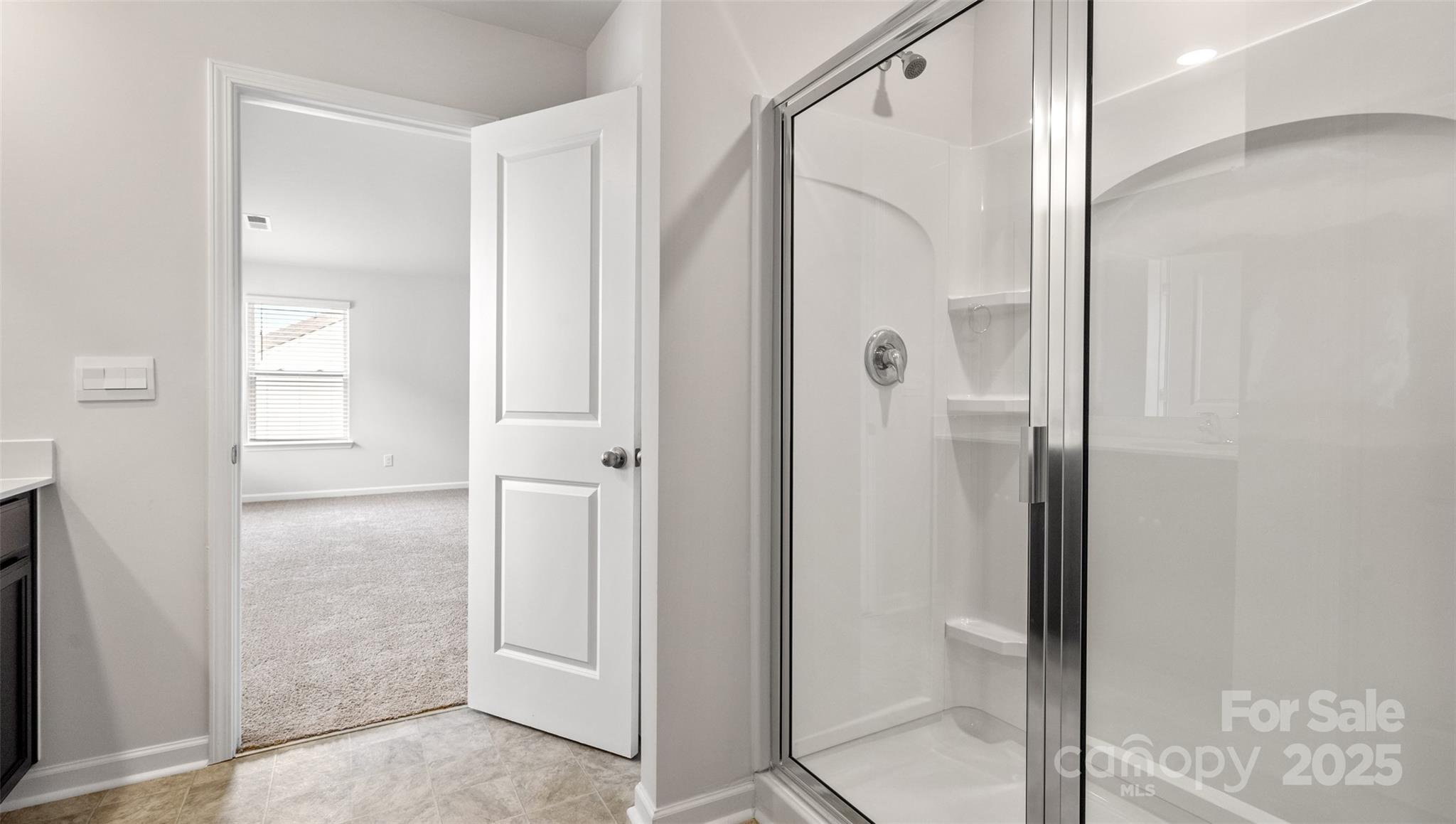 20 Salers Road Fletcher, NC 28732 - Photo 9 of 25 a bathroom with a glass shower door and a glass door