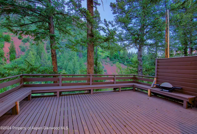 a view of a bench in a balcony