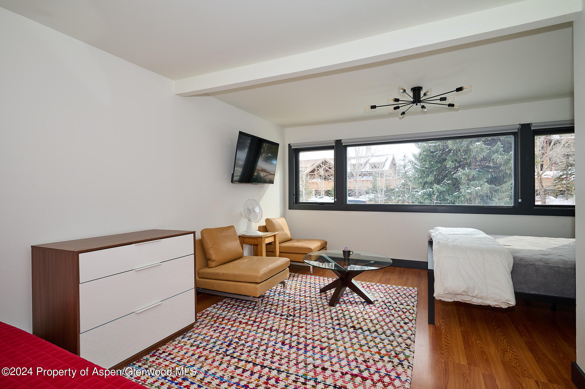 1501 Maroon Creek Road, Unit 6 Aspen, CO 81611 - Photo 8 of 48 a living room with furniture and a flat screen tv