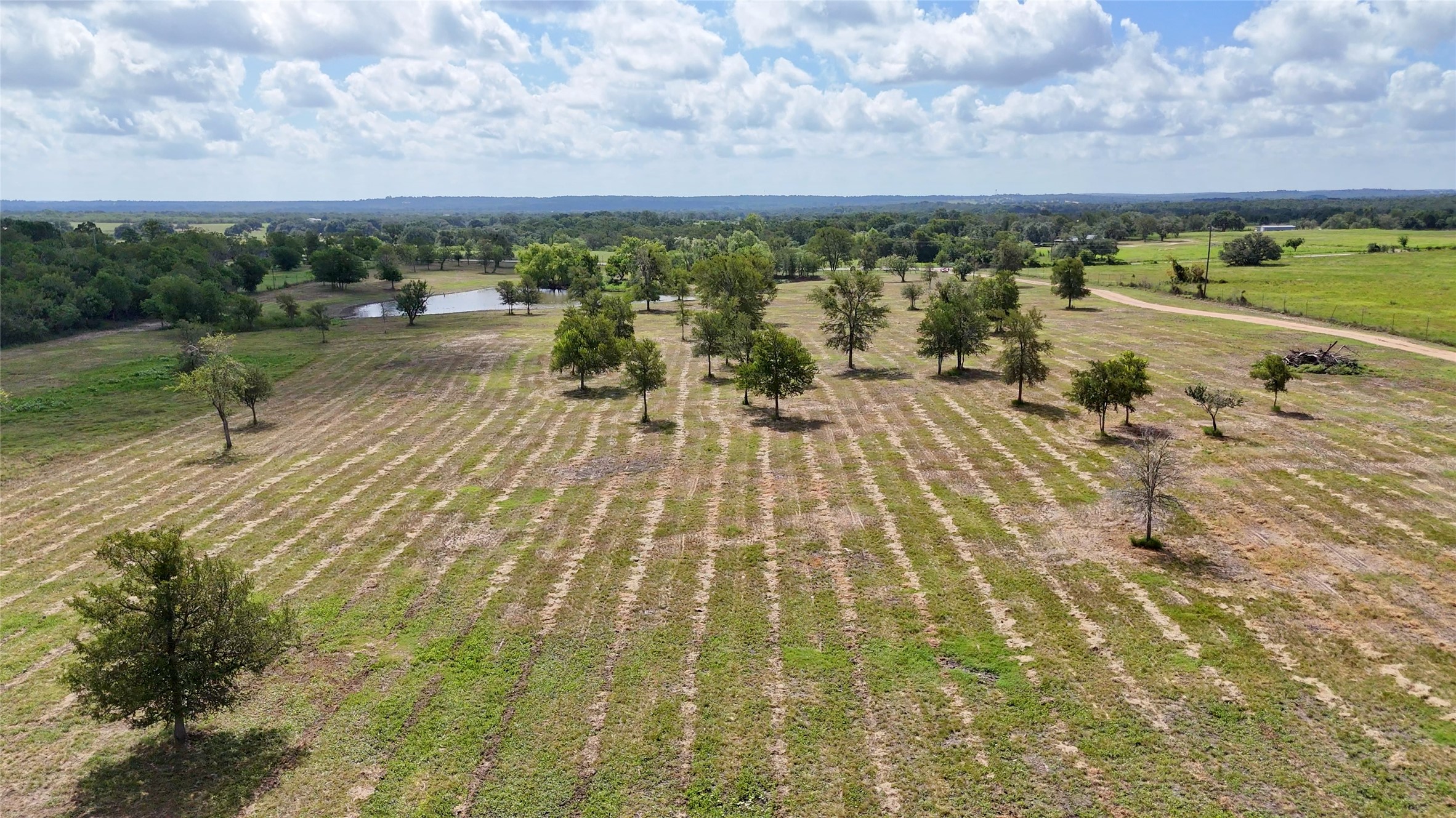 Aerial view of sparsely populated area