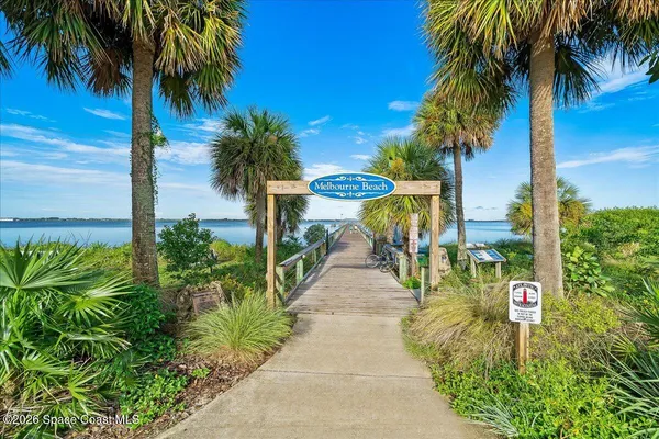 a view of a park with palm trees