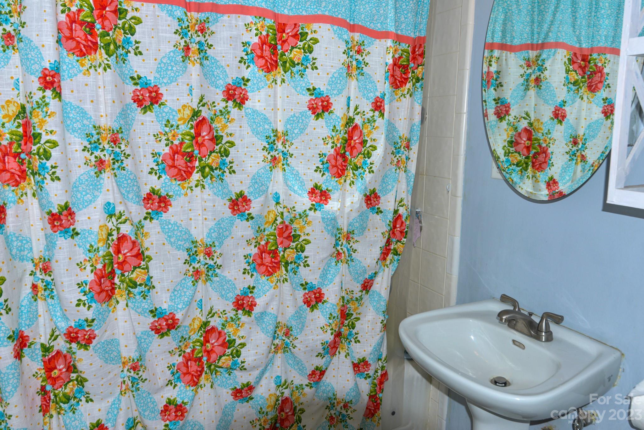 423 North Matson Street Kershaw, SC 29067 - Photo 13 of 33 a bathroom with a sink and a shower curtain