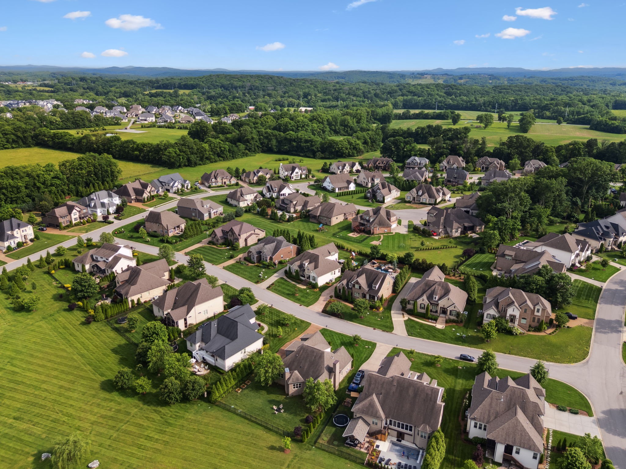 4136 Banner Square Lane Arrington, TN 37014 - Photo 60 of 71 an aerial view of residential houses with outdoor space and river