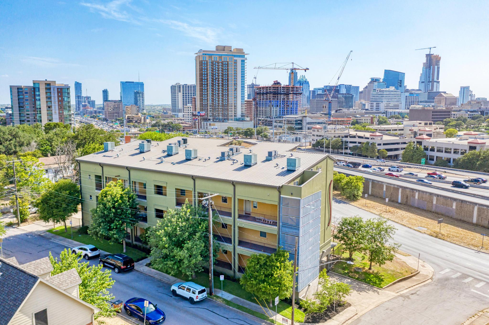 807 East 14th Street, Unit 306 Austin, TX 78702 - Photo 1 of 1 Aerial view of city skyline