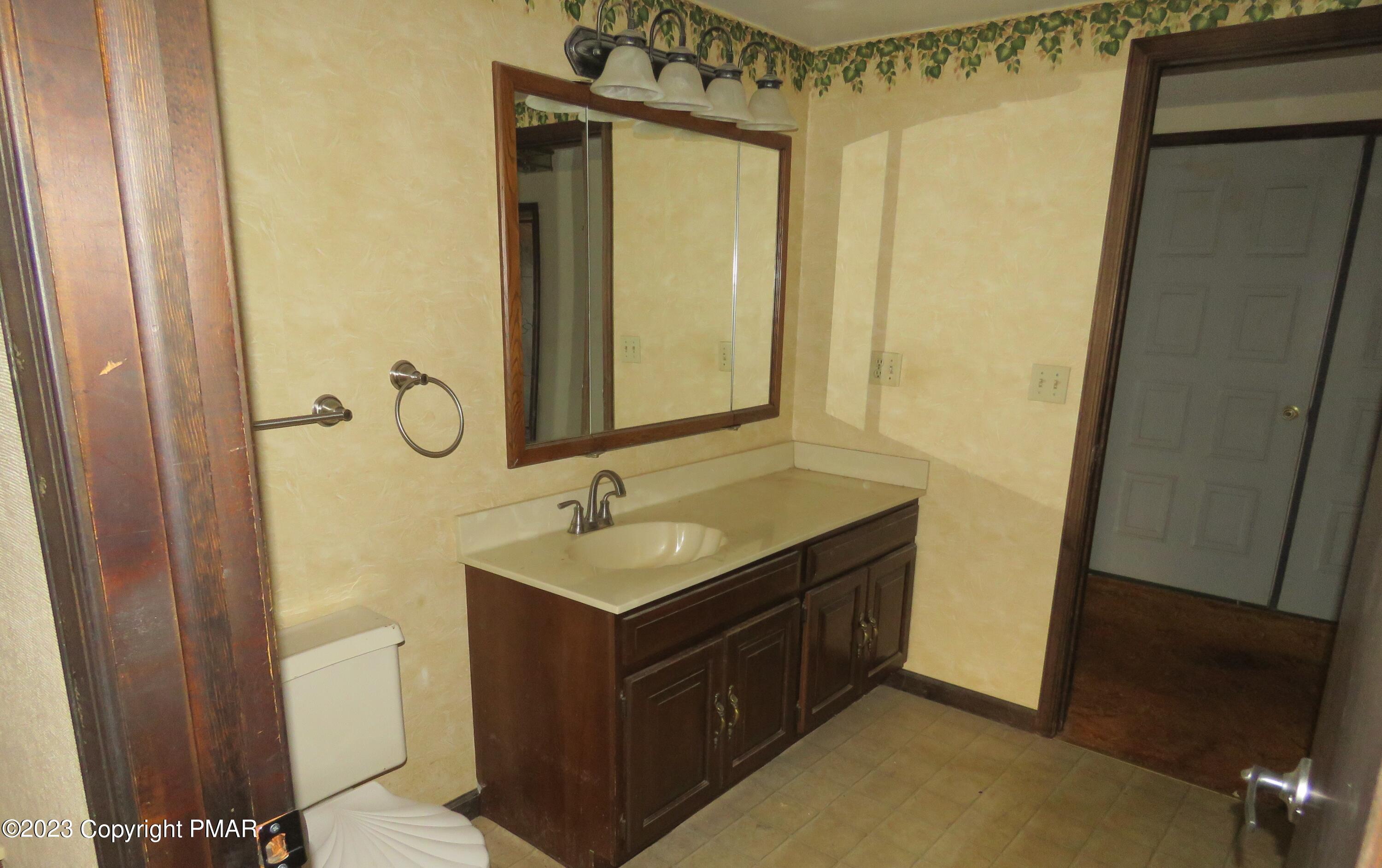 2653 Mountain Road Slatington, PA 18080 - Photo 16 of 19 a bathroom with a double vanity sink mirror and shower