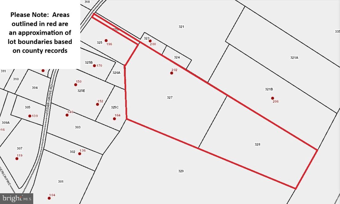 202 Cedar Grove Road Winchester, VA 22603 - Photo 20 of 21 Lot boundaries outlined in red.