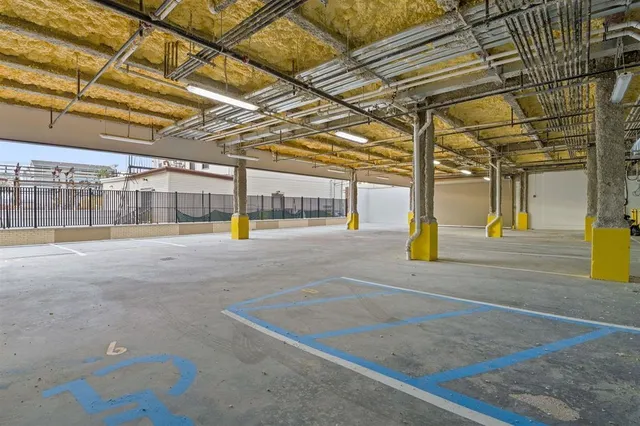 a view of a building and a street
