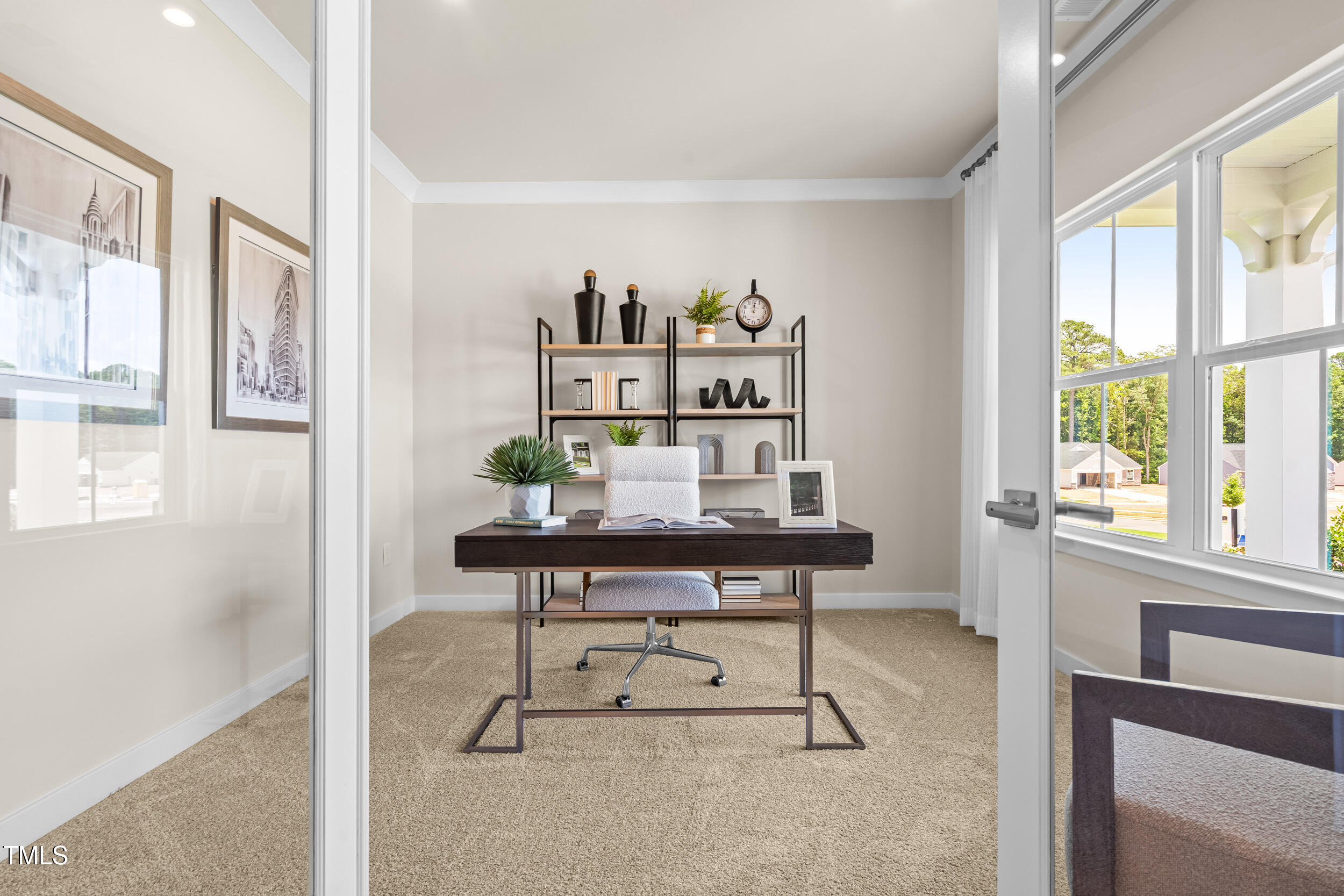809 Walker Rdg Way Willow Spring, NC 27592 - Photo 10 of 33 a view of a workspace with furniture and a window