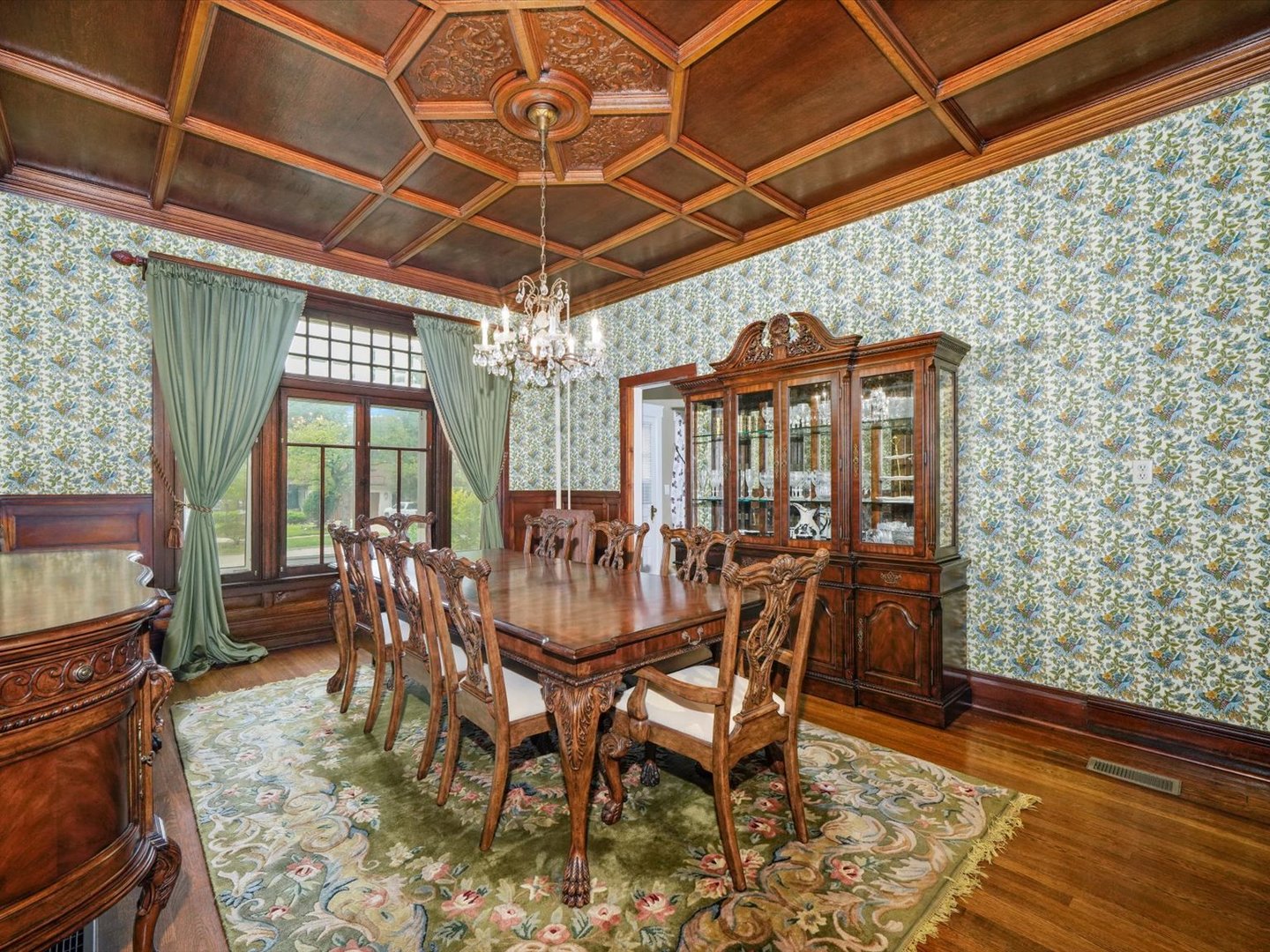 140 Lawton Road Riverside, IL 60546 - Photo 7 of 25 a view of a dining room with furniture window and wooden floor