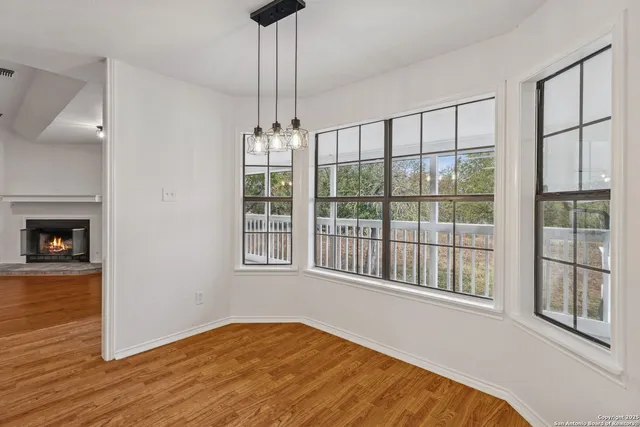 an empty room with a window