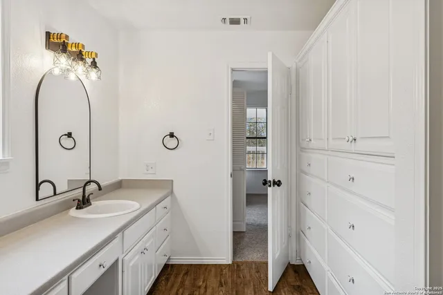 a view of wooden balcony