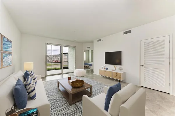 a view of a back yard from a balcony