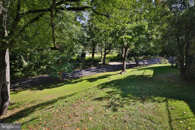a view of a backyard with swimming pool