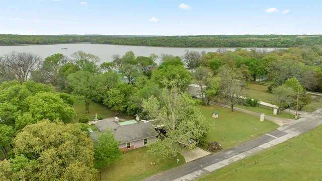 a view of a lake with an outdoor space
