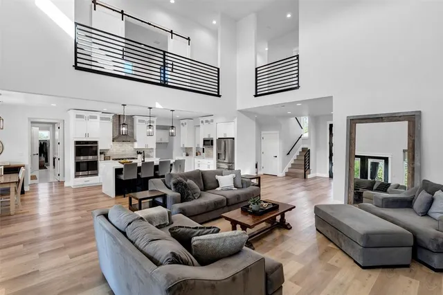 a living room with furniture