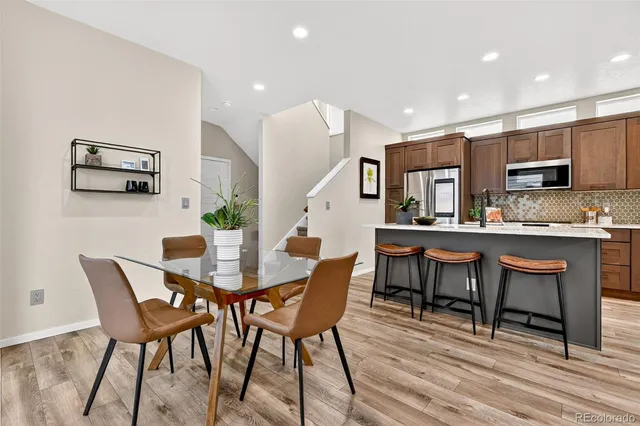 a view of kitchen with breakfast area