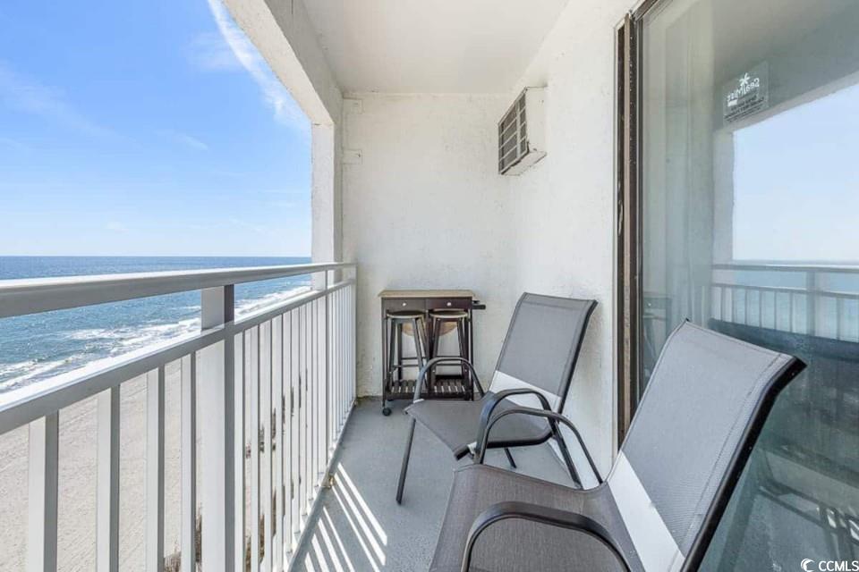 1207 South Ocean Boulevard, Unit 21001 Myrtle Beach, SC 29577 - Photo 16 of 23 Balcony featuring view of water and beach