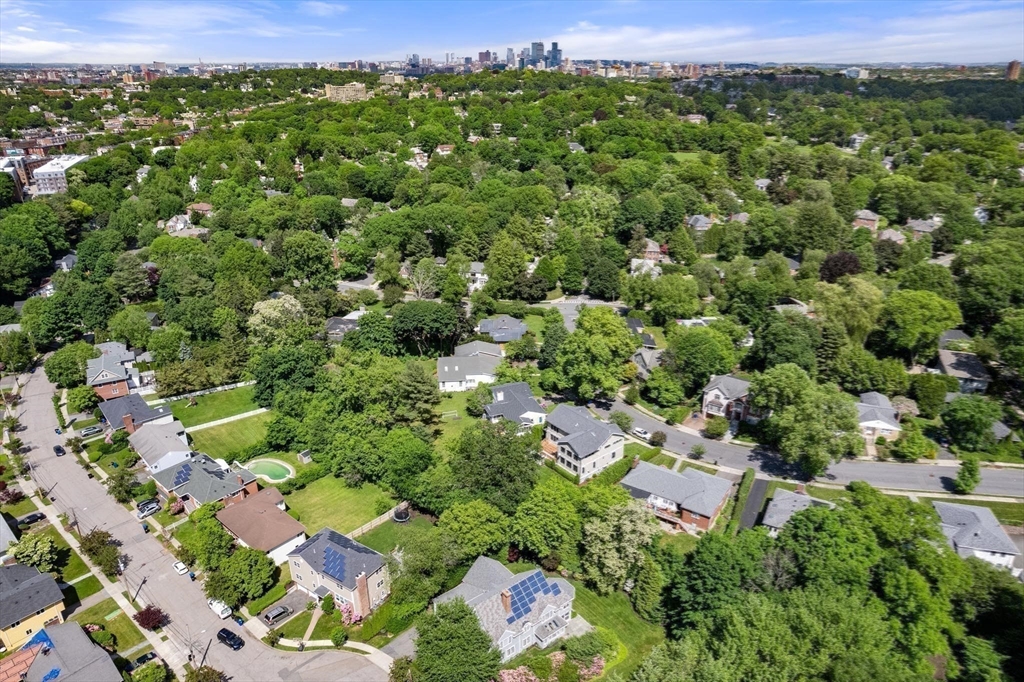 530 Clinton Road Brookline, MA 02467 - Photo 22 of 25 an aerial view of residential houses with outdoor space and trees