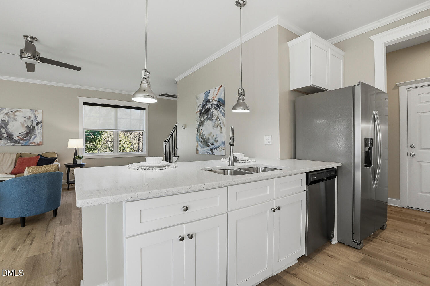 1605 Boyer Street Raleigh, NC 27610 - Photo 12 of 38 a kitchen with stainless steel appliances granite countertop a refrigerator and a sink