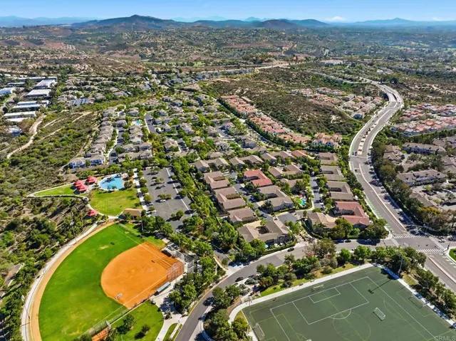 an aerial view of a city